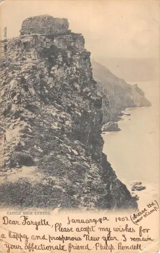 uk30910 castle rock lynton real photo uk