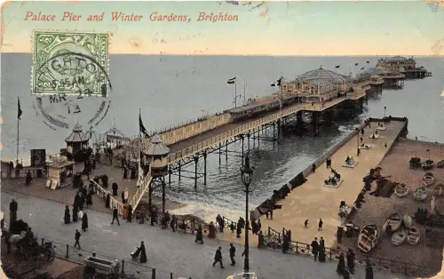 BR58620 Palace Pier and Winter Gardens Brighton UK
