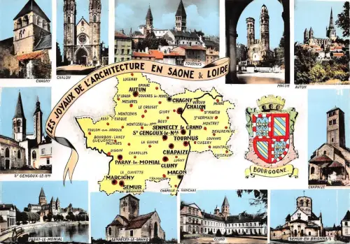 BR42675 Joyaux de l architecture en saone and loire map cartes geographiques
