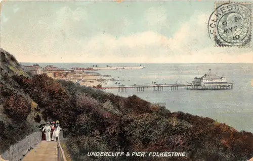 BR58086 undercliff and pier folkestone uk