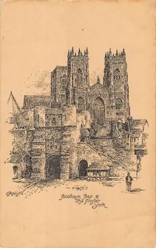 BR81013 Bootham Bar und die Münster York Postkarte UK