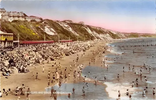 BR94422 the cliffs and sands bournemouth uk