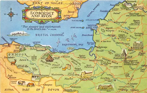 uk52153 somerset and avon uk map