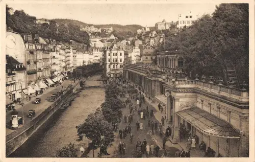 B108025 Tschechische R. Karlovy Vary Felsenquelle und Mühlenkolonnade Echtfoto UK