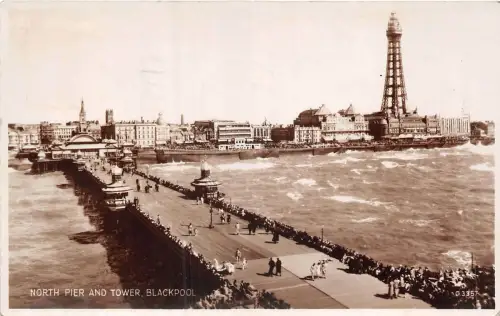 uk52089 north pier and tower blackpool real photo uk