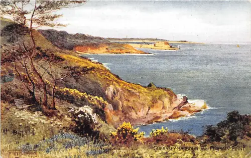 auk41453 guernsey harbour and fermain point uk