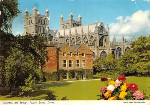 uk49369 cathedral and bishops palace exeter devon uk