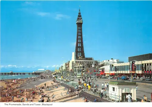 uk49769 the promenade sands and tower blackpool uk
