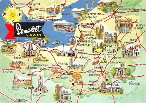 uk50271 somerset and avon uk map
