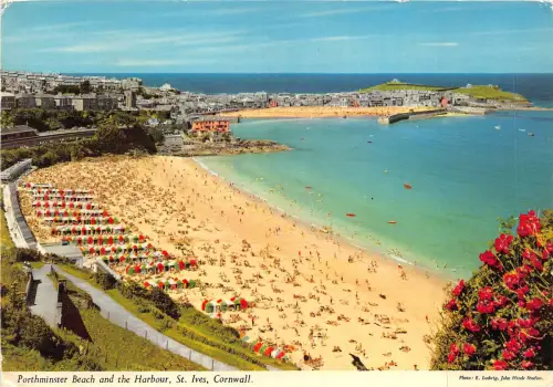 uk45898 porthminster beach and the harbour stives cornwall uk