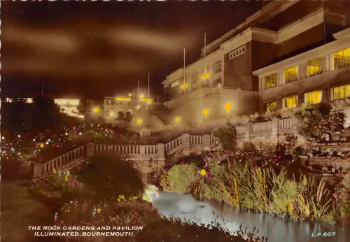 uk46640 Steingärten und Pavillon beleuchtet Bornemouth UK