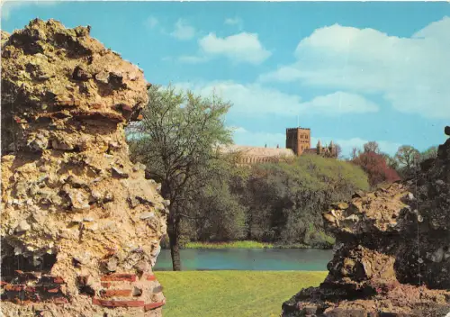 uk50471 roman wall and st albans abbey uk