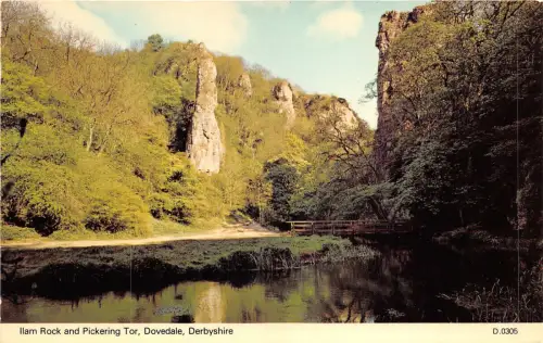 uk52592 ilam rock and pickering tor dovedale derbyshire real photo uk