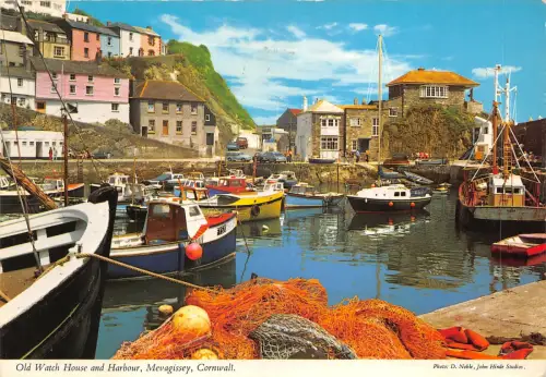 uk45371 old watch house and harbour mevagissey cornwall uk