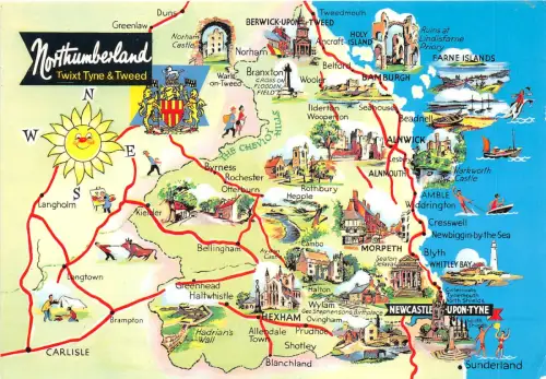 uk48648 twixt tyne and tweed northumberland uk map