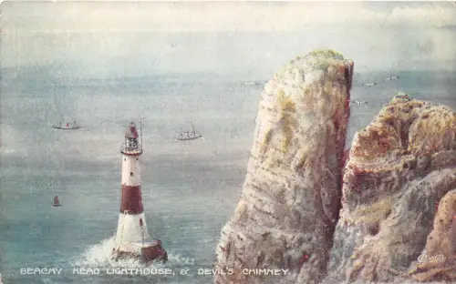 uk42464 devils chimney and beachy head lighthouse uk
