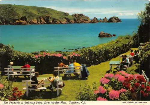 uk50697 peastaks and jerbourg point moulin huet guernsey real photo uk