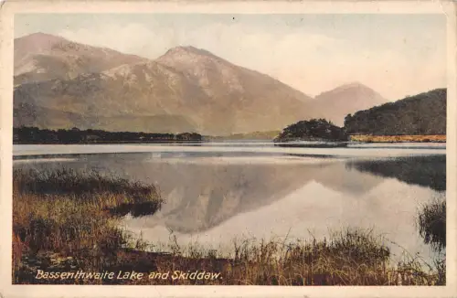 uk3448 bassenthwaite lake and skiddaw cumbria real photo uk