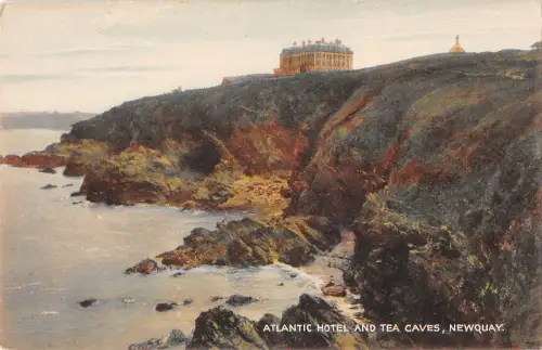 uk20998 atlantic hotel and trea caves newquay uk