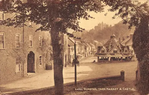 uk17547 yarn market and castle dunster real photo uk
