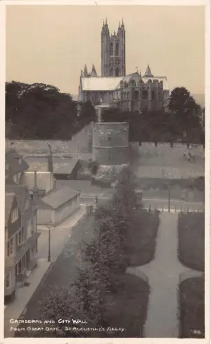 uk20117 cathedral and city walls st augustines abbey real photo uk