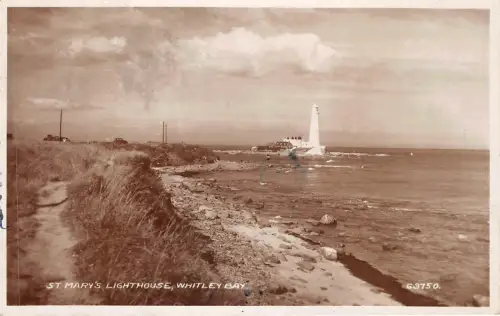 uk51151 st marys lighthouse whitley bay real photo uk