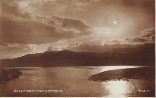 uk12132 cader idris from barmouth wales real photo uk