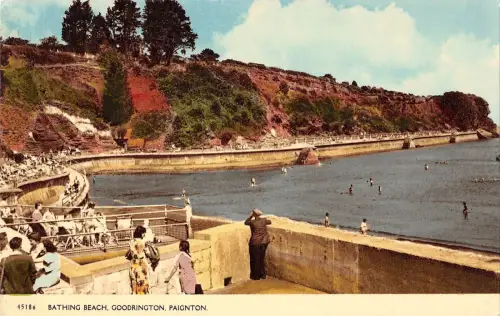 BR66111 Paignton Bathing Beach Goodrington UK 14x9cm