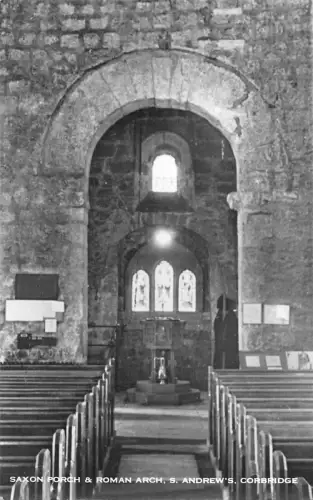 uk20321 saxon porch and roman arch st andrews corbridge real photo uk
