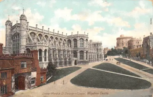 uk21595 lower ward and st georges chapel windsor castle uk