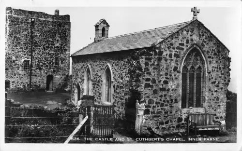 BR69911 the castle and st cuthberts chapel real photo inner farne uk