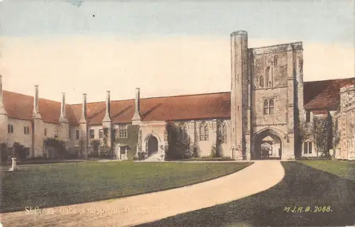 uk21246 st cross gate and hospital winchester real photo uk