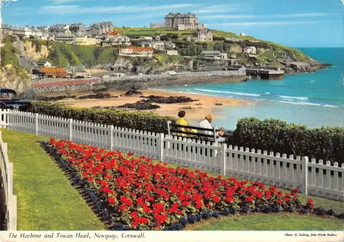 BR82593 the harbour and towan head newquay cornwall uk