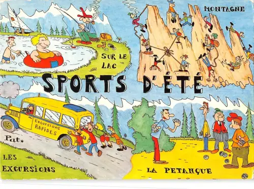 BR86173 sports d ete sur le lac montagne les excursions la petanque france comic