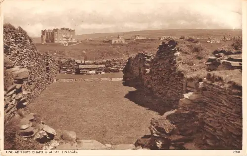 uk28354 king arthurs chapel and altar tintagel real photo uk