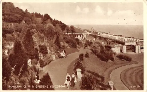 uk26729 hamilton cliffs and gardens felixstowe real photo uk