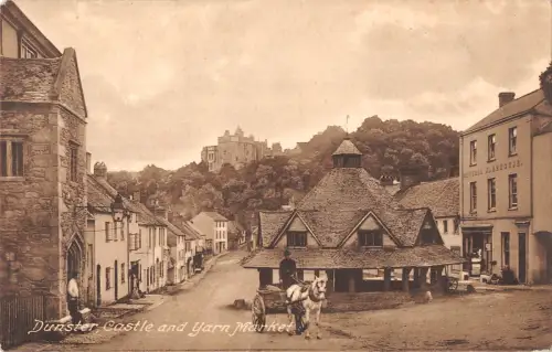 uk19413 yarn market and castle dunster real photo uk