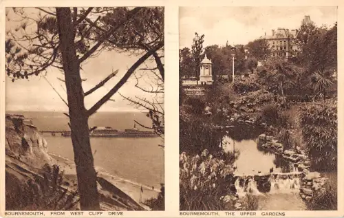 uk21117 west cliff drive and upper gardens bournemouth real photo uk