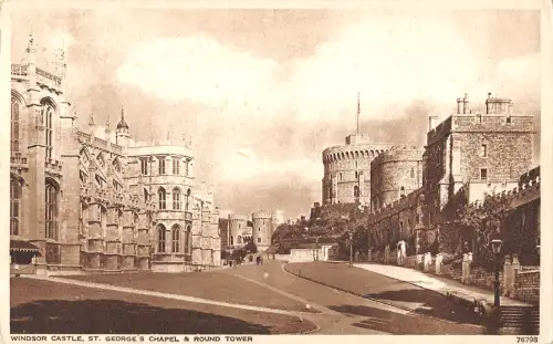 uk22757 st georges chapel and round tower windsor castle real photo uk