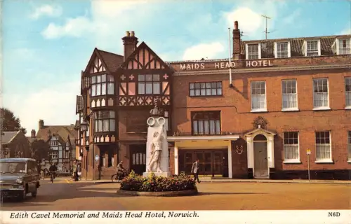 uk11447 edith cavel memorial and maids head hotel norwich uk