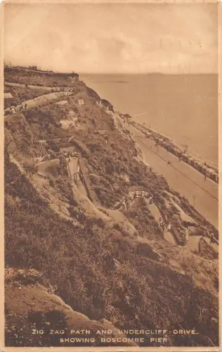 uk21137 zick zack path and undercliff drive boscombe approach real photo uk
