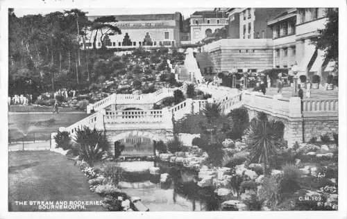 uk21002 stream and rockeries bournemouth real photo uk