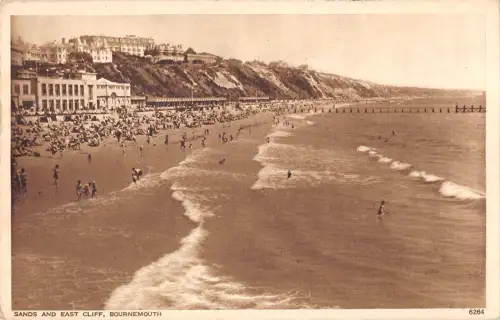 uk22692 sands and east cliff bournemouth real photo uk