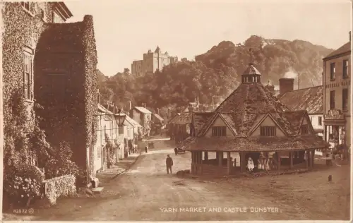 uk19412 yarn market and castle dunster real photo uk