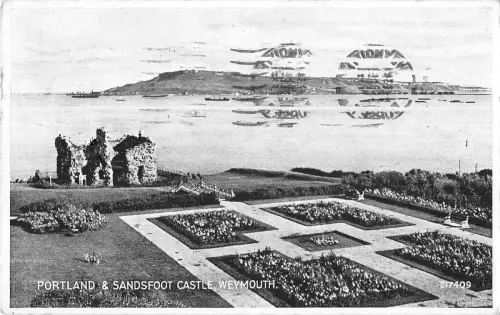 uk21156 portland and sandsfoot castle weymouth real photo uk
