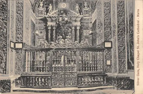 B95919 Silber Tor Heilige Kapelle Johanniskathedrale Postkarte Malta
