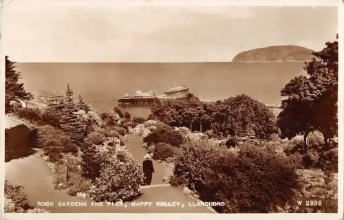 BR96326 Steingärten und Pier Happy Valley Llandudno Echtfoto Wales Valentin