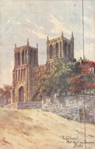 uk18910 cathedral and west front and deanery bristol uk