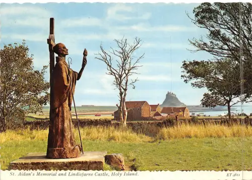 uk49110 holy island st aidans memorial and lindisfarne castle uk