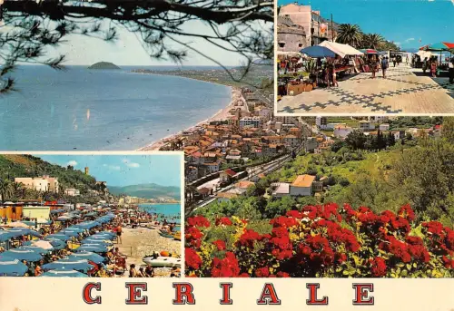 BT0713 Panorama il mercato sul lungomare Ceriale Italien